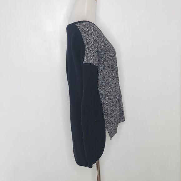 Madewell Chronicle Texture Pullover Sweater Colorblock Textured Black Small - Picture 3 of 11